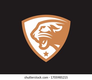 Panther head logo. Cougar emblem design editable for your business. Vector illustration. 