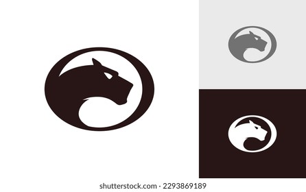 Panther head logo design vector