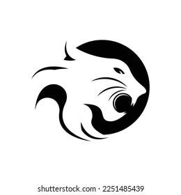Panther head logo icon vector design template illustration 