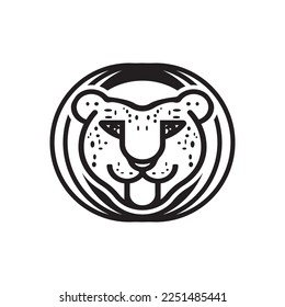 Panther head logo icon vector design template illustration 