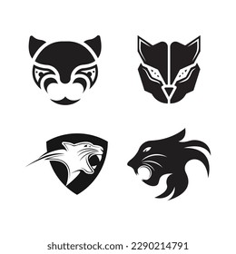 Panther head logo icon vector design template illustration 