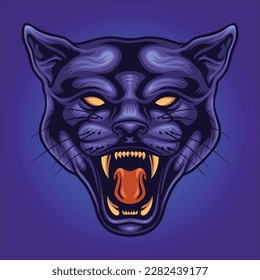 panther head logo mascot illustration for logo esport or stickers