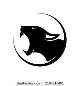 Panther Head Logo Silhouette Vector Template