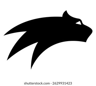 Vetor de logotipo de cabeça de pantera em estilo de silhueta preta