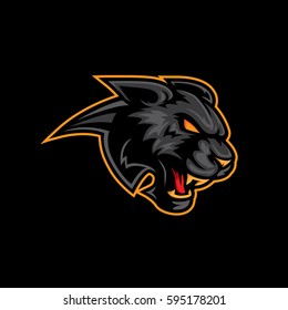 Panther head mascot. 