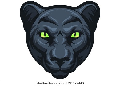 panther head mascot, vector logo