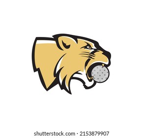 Panther Head with pickleball in his mouth.