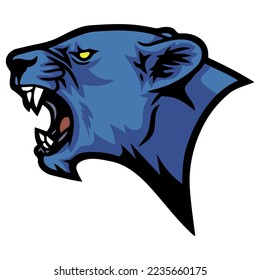 Panther Head Roaring Logo Design Vector