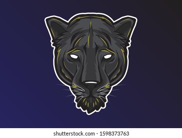 PANTHER HEAD STICKER PATCH DESIGN