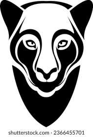 Panther head tattoo, tattoo illustration, vector on a white background.