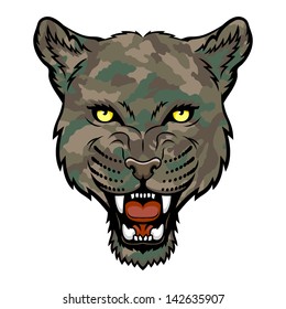 A Panther head. This is vector illustration ideal for a mascot and tattoo or T-shirt graphic.