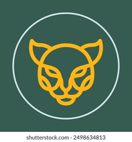 Panther head trendy icon cunning abstract beautiful vector illustration colorful artwork design