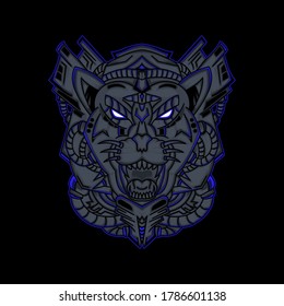 panther Head vector for design elements for logo, poster, illustration or t-shirt design.