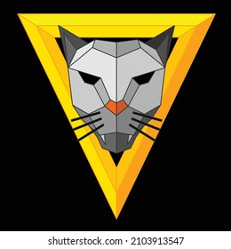 ilustración de vector de cabeza de panter en un fondo triangular