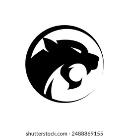 PANTHER HEAD VECTOR LOGO,MINIMALIST AND MODERN DESIGN SILHOUETTE