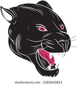 Panther head vector with roaring pose