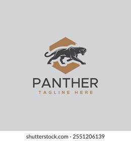 PANTHER HEAD VECTOR SILHOUETTE, MINIMALIST LOGO AND MODERN.