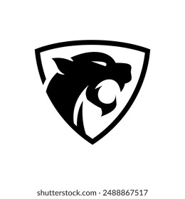 SILUETA DE VECTOR DE CABEZA PANTHER, LOGOTIPO MINIMALISTA Y DISEÑO DE ARTE DE LÍNEA MODERNA