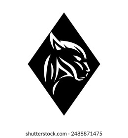 PANTHER HEAD VECTOR,GEOMETRIC LOGO,MINIMALIST AND MODERN SILHOUETTE DESIGN