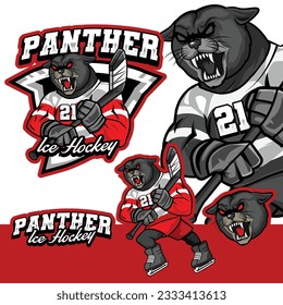 Panther Ice Hockey Mascot Logo-Cartoon für Sport-Team und Business