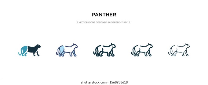 panther icon in different style vector illustration. two colored and black panther vector icons designed in filled, outline, line and stroke style can be used for web, mobile, ui