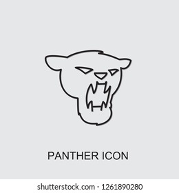 panther icon . Editable line panther icon from animals. Trendy panther icon for web and mobile.