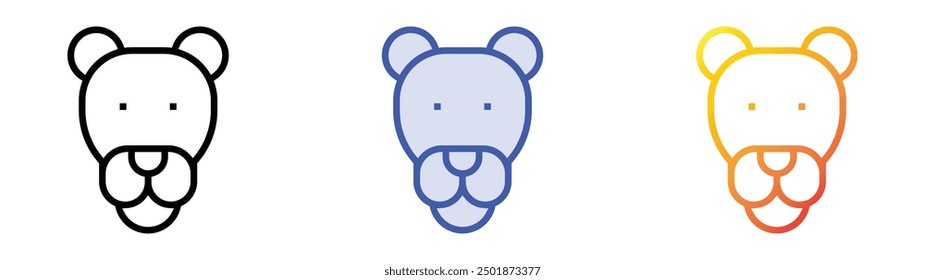 panther icon. Linear, Blue Fill and Gradient Style Design Isolated On White Background