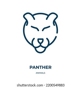 Panther icon. Linear vector illustration from animals collection. Outline panther icon vector. Thin line symbol for use on web and mobile apps, logo, print media.