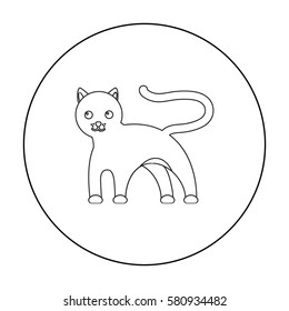 Panther icon outline. Singe animal icon from the big animals outline.