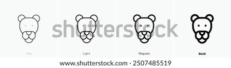 panther icon. Thin, Light Regular And Bold style design isolated on white background
