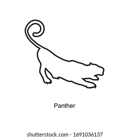 Panther icon vector on white background. Black icon illustration