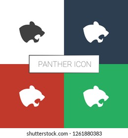 panther icon white background. Editable filled panther icon from animals. Trendy panther icon for web and mobile.
