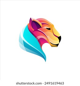 panther illustration design with a colorful appearance