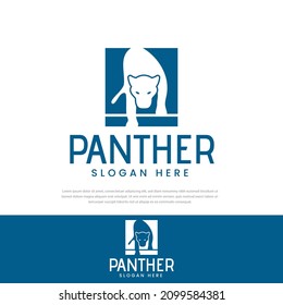 Panther Jaguar Leopard Puma Lion silhouette logo design