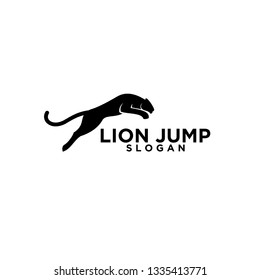 panther jump black logo icon design vector illustrator simple