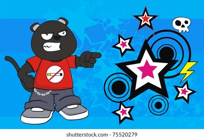 panther kid cartoon background in vector format