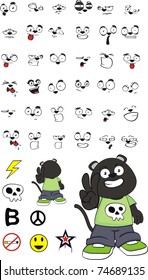 panther kid cartoon set in vector format
