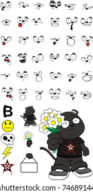 panther kid cartoon set in vector format