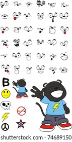 panther kid cartoon set in vector format