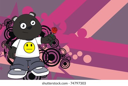 panther kid cartoon set in vector format