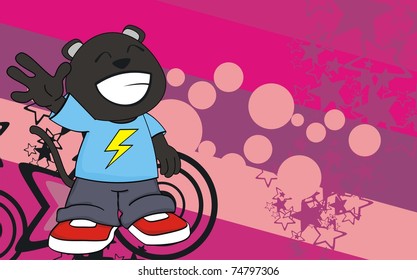 panther kid cartoon set in vector format