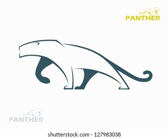 Panther label - vector illustration