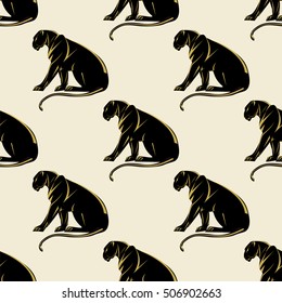 Panther light background abstract art creative modern vector pattern