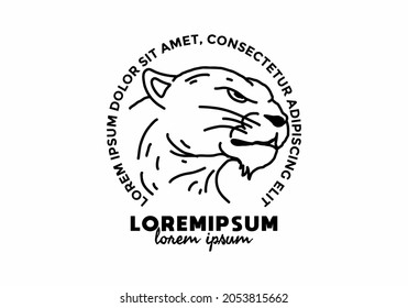 Panther line art illustration with lorem ipsum text design svg