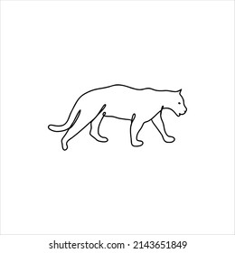 
Panther Linear Vector Illustration Isolated On White Background. 
Panther Outline, 
Panther Line Logo