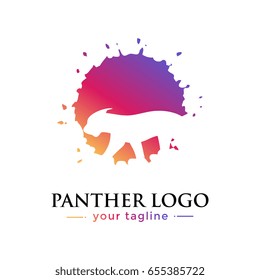 PANTHER LOGO. animal logo with gradation concept