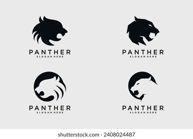 Panther logo design vector collection with creative idea