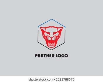 The panther logo design ,vector, panther mascot logo design , illustration ,Cute panther face, panther black version logo collection for your brand .