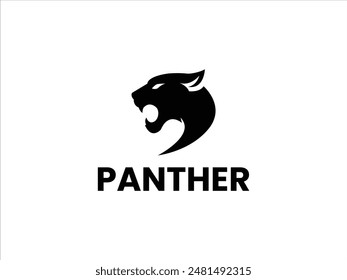 Panther logo design vector,black panther