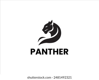 Panther logo design vector,black panther